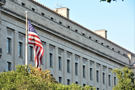 The exterior of the Department of Justice building in Washington, D.C. | Shapiro Zwanetz & Lake